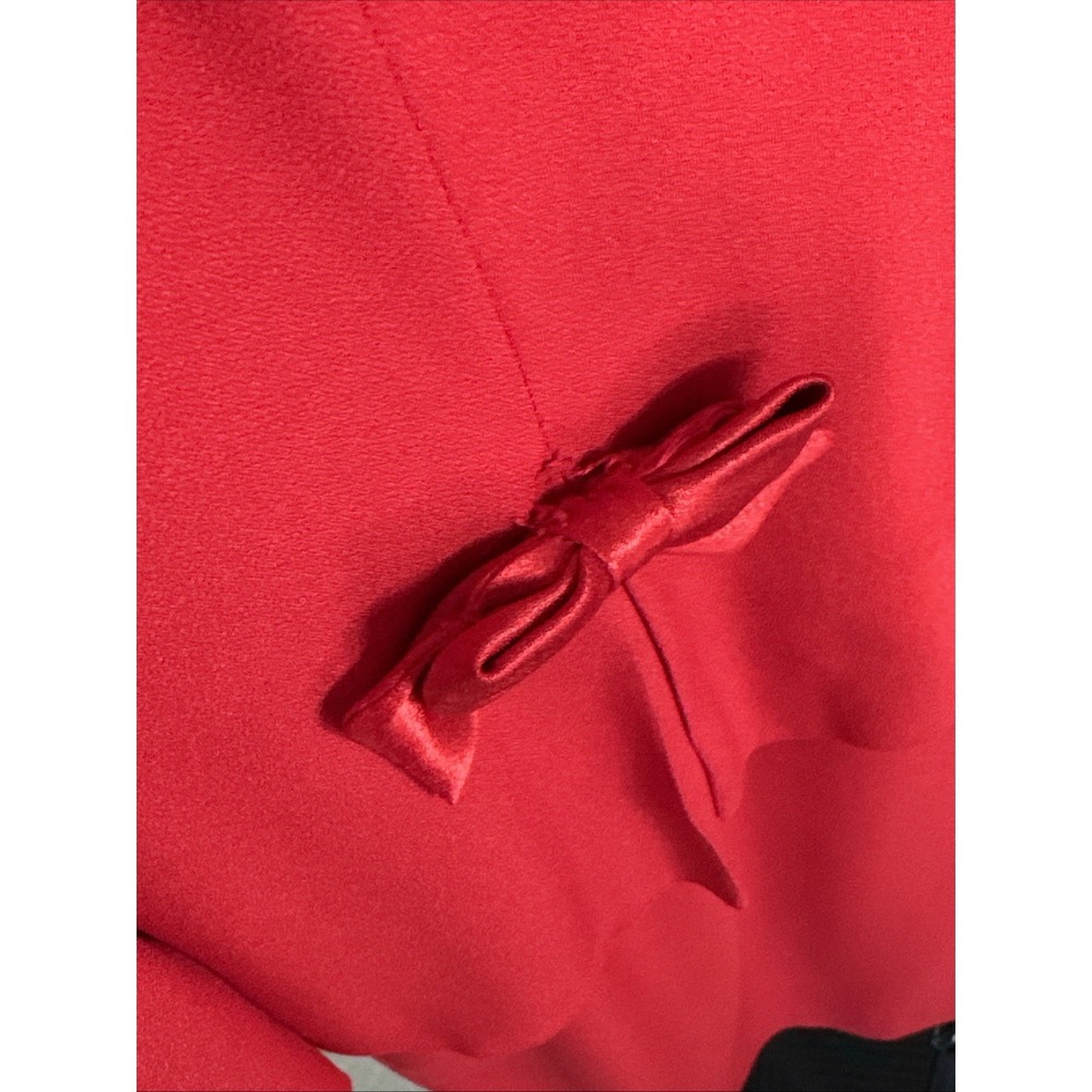 Vintage Talbots Albert Nipon Dress Womens 6 Red Nylon Acetate Made in USA - Picture 8 of 15